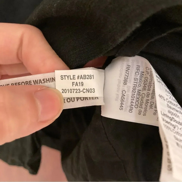 MADEWELL Pleated Button-Front Shift Dress Black Size XS - Picture 9 of 9